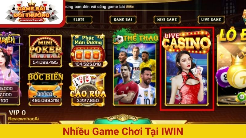 Nhiều game chơi tại IWIN